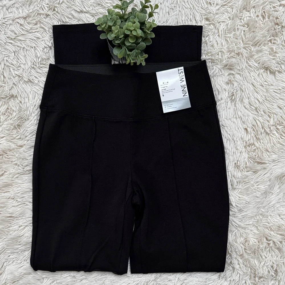 Nine West Stretch Knit Smoothing Leggings 💗 Black - Picture 5 of 12